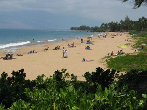 Beach in Kihei on the Island of Maui in Hawaii